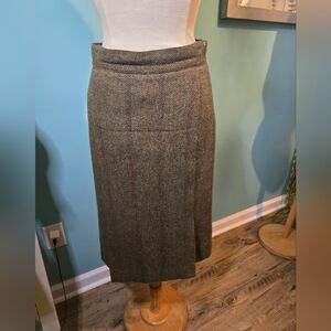 Old Money Elegance Earth-toned Fine Scottish Wool Skirt